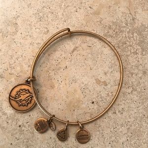 ALEX & ANI NFL OFFICIAL MIAMI DOLPHINS BRONZE BANGLE BRACELET ONE SIZE FITS MOST
